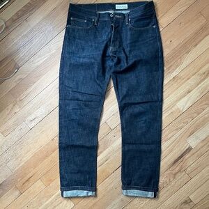 Gustin Men’s Sz 35 Dark Navy Selvedge Jeans